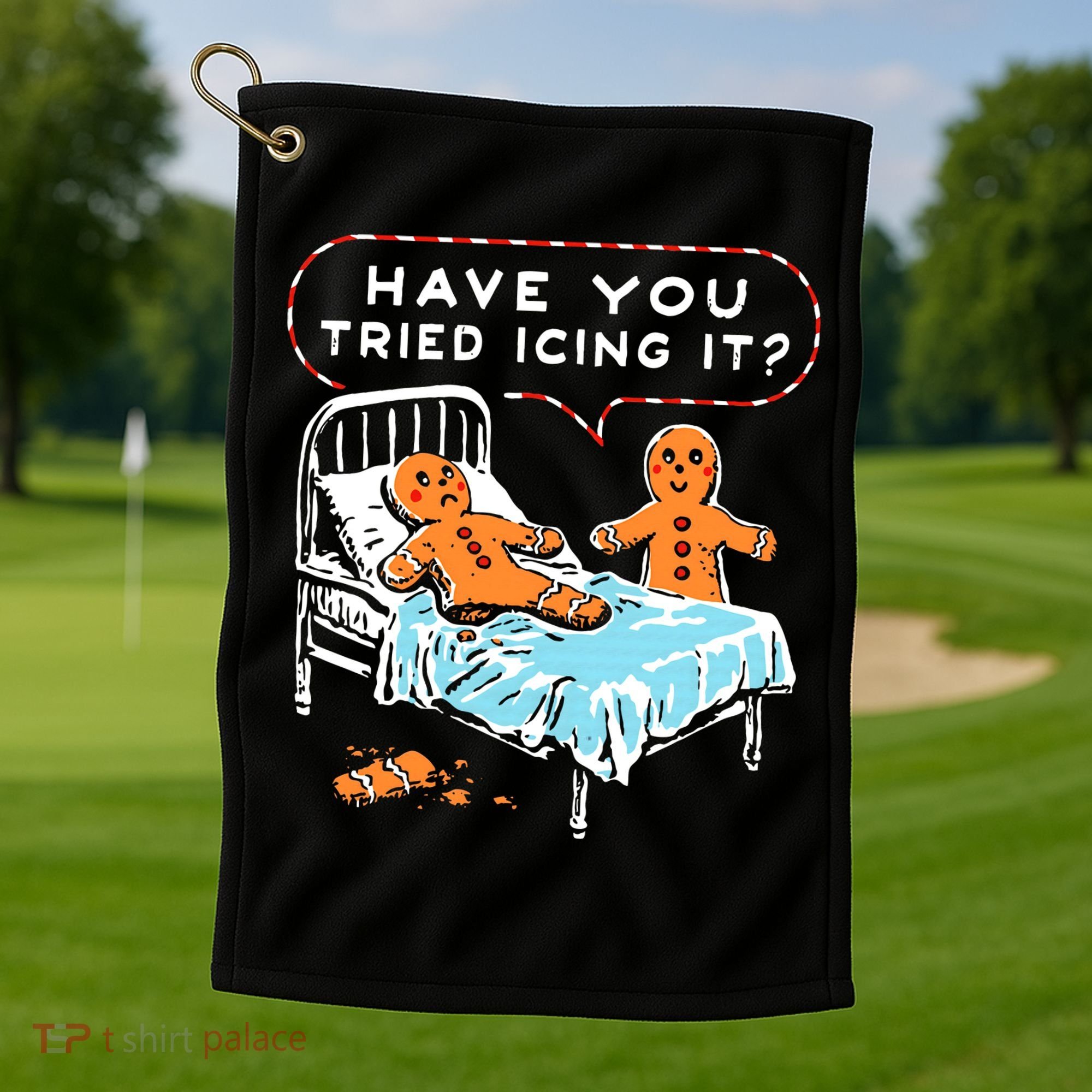 Funny Gingerbread Christmas Have You Tried Icing It Golf Towel