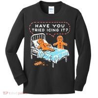 Funny Gingerbread Christmas Have You Tried Icing It Kids Long Sleeve Shirt thumb 0