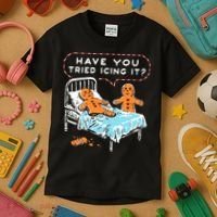Funny Gingerbread Christmas Have You Tried Icing It Kids T-Shirt thumb 3