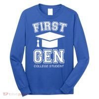 First Generation College Student Grad University Graduate Gift Long Sleeve Shirt thumb 0