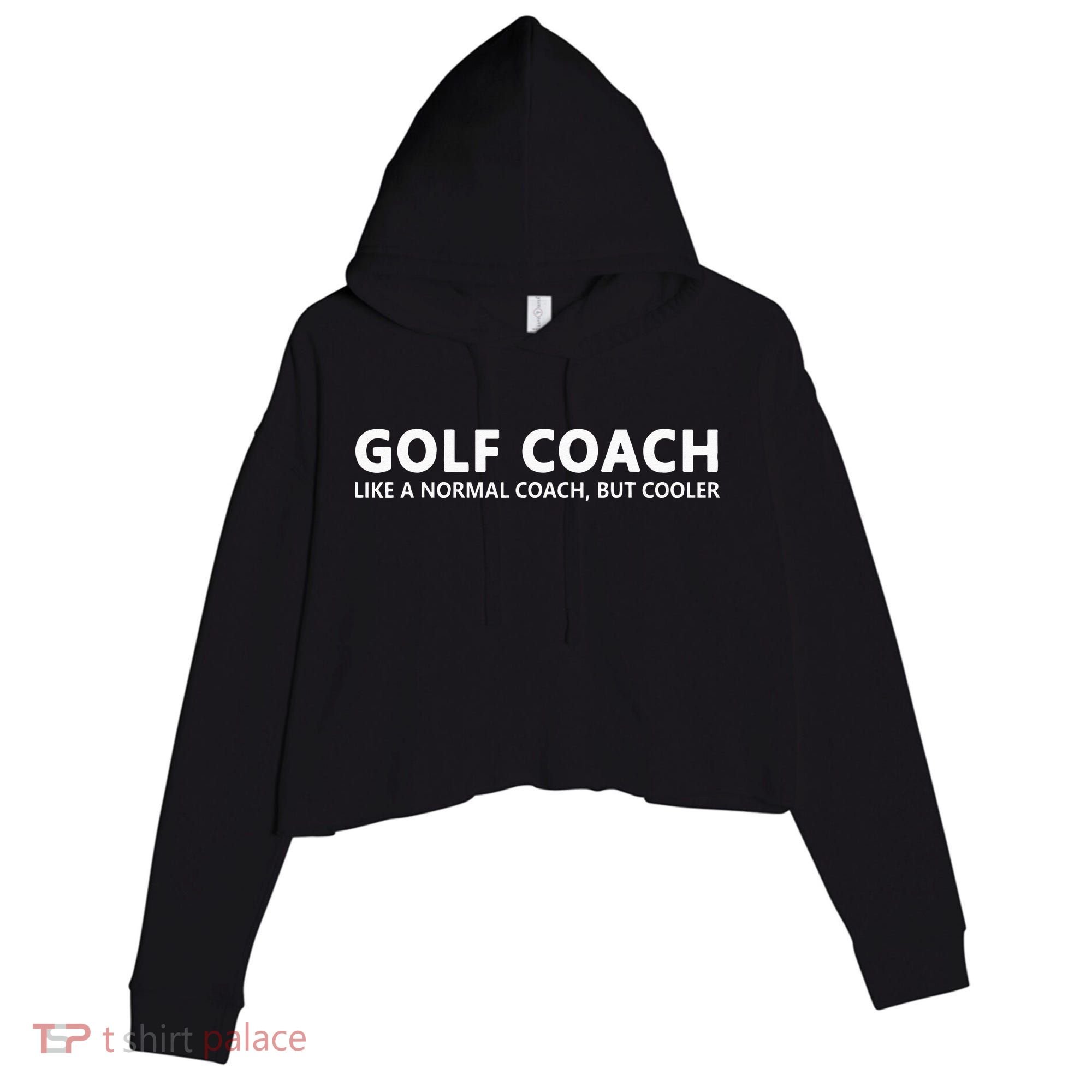 Funny Golf Coach Definition Golf Coach Crop Fleece Hoodie