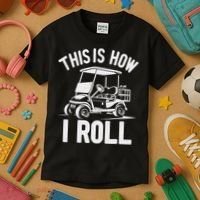Funny Golf Cart Driver This Is How I Roll Kids T-Shirt thumb 3