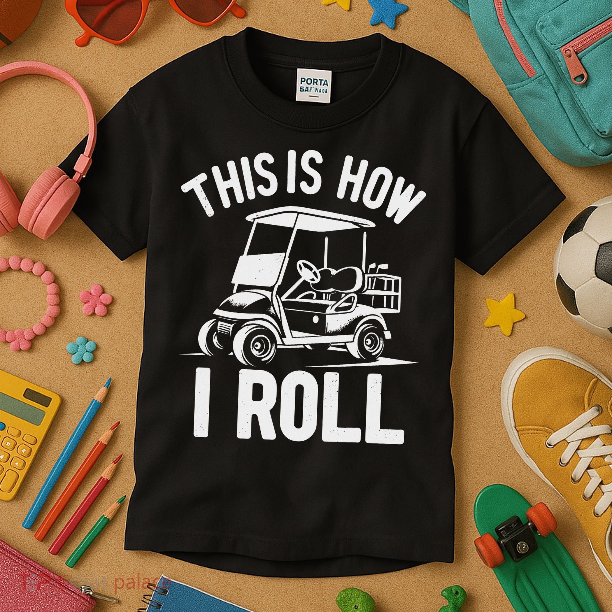 Funny Golf Cart Driver This Is How I Roll Kids T-Shirt