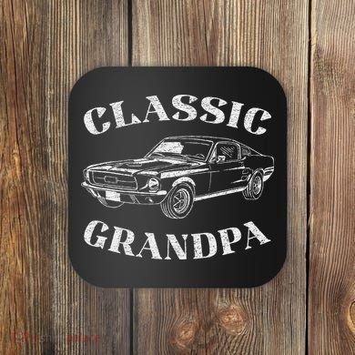 Funny Grandpa Classic Car Coaster