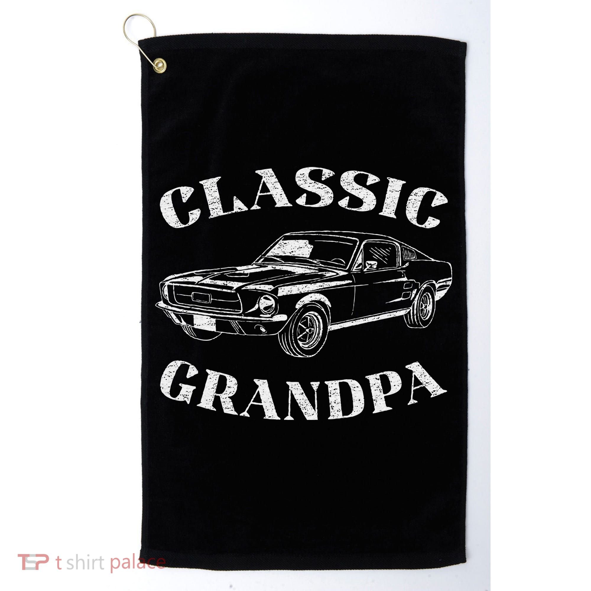 Funny Grandpa Classic Car Golf Towel