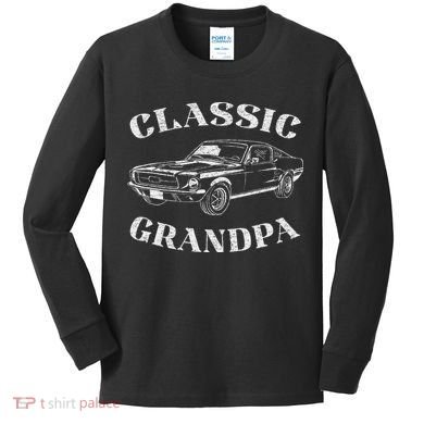 Funny Grandpa Classic Car Kids Long Sleeve Shirt
