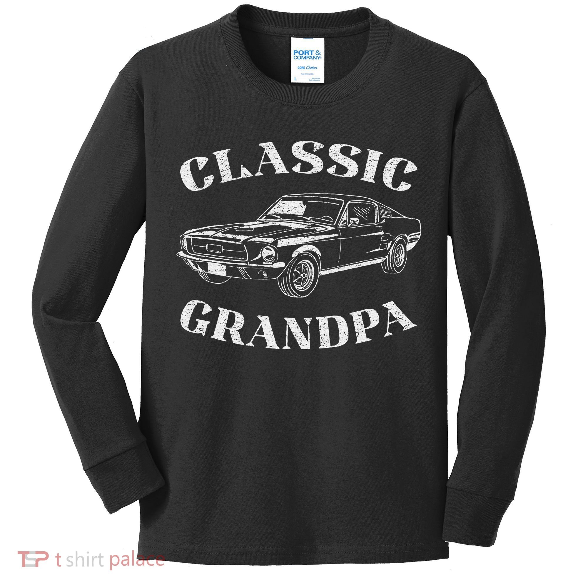 Funny Grandpa Classic Car Kids Long Sleeve Shirt