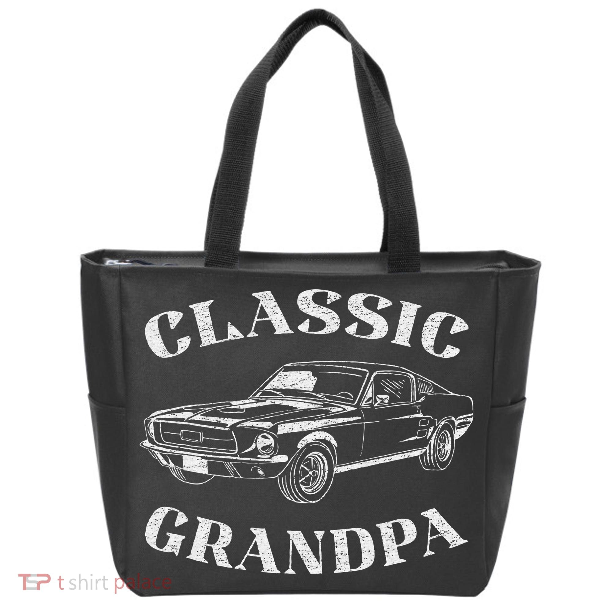 Funny Grandpa Classic Car Tote Bag