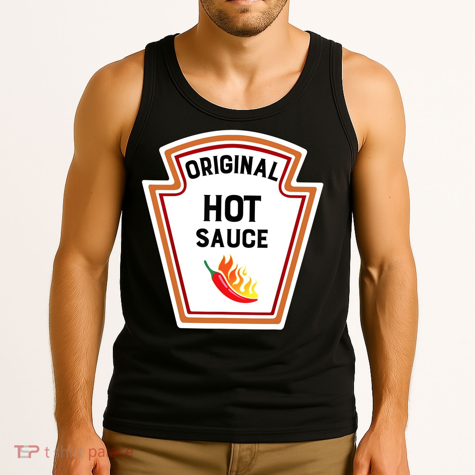 Funny Group Condiments Halloween Costume Original Hot Sauce Tank Top