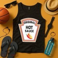 Funny Group Condiments Halloween Costume Original Hot Sauce Tank Top thumb 4