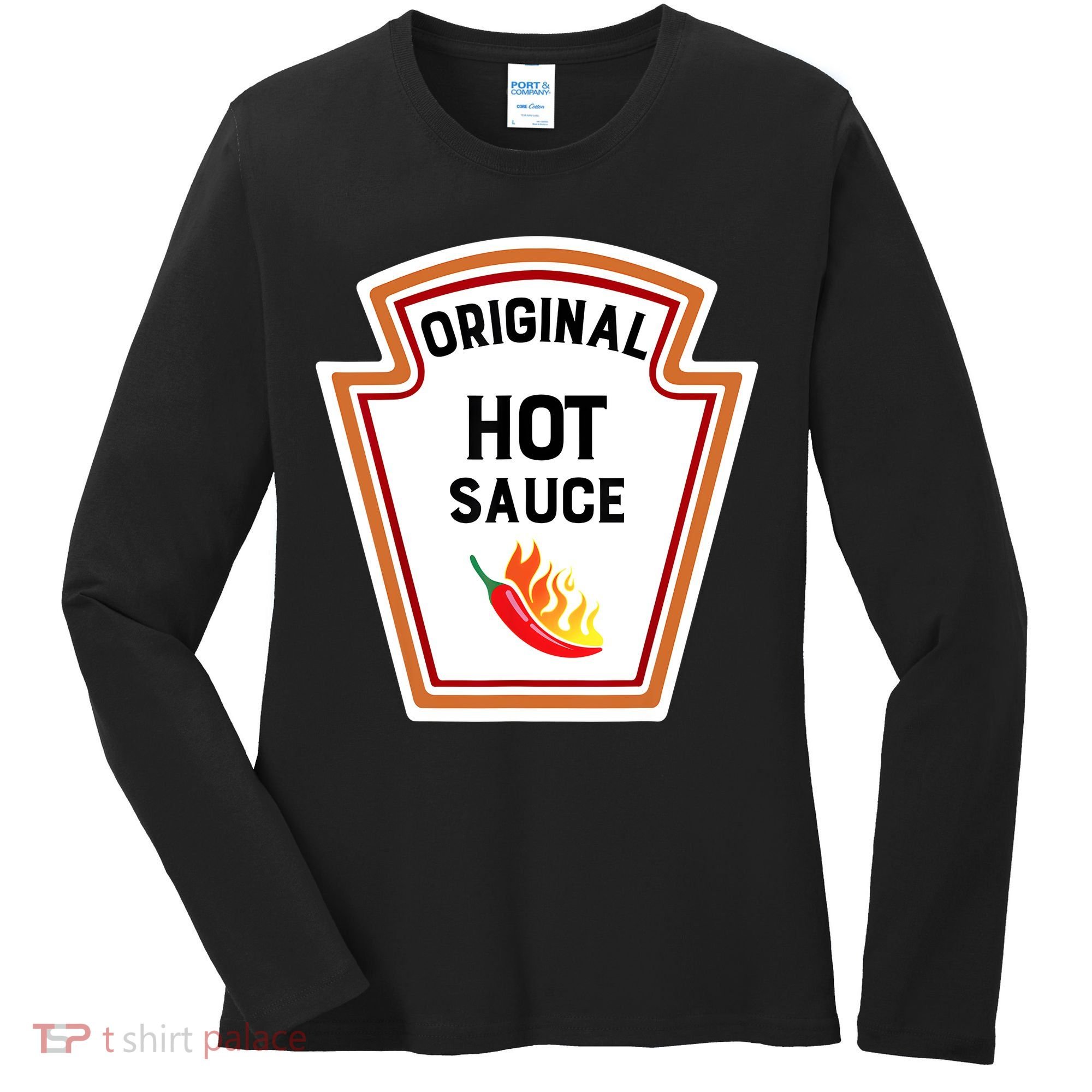 Funny Group Condiments Halloween Costume Original Hot Sauce Women's Long Sleeve Shirt
