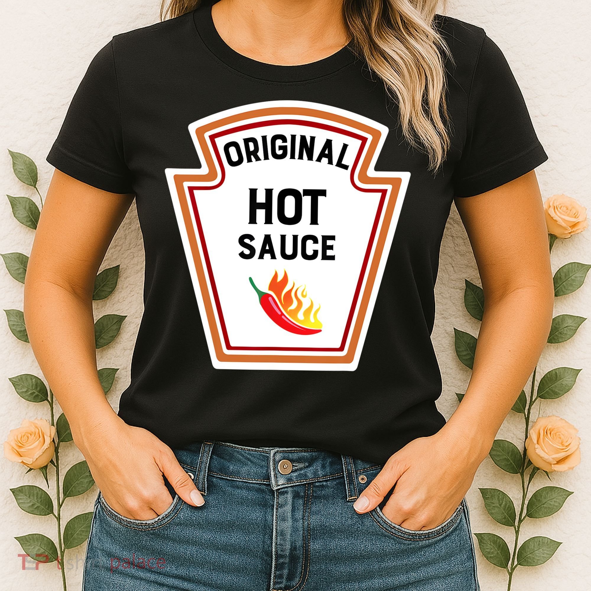 Funny Group Condiments Halloween Costume Original Hot Sauce Women's T-Shirt