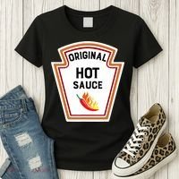 Funny Group Condiments Halloween Costume Original Hot Sauce Women's T-Shirt thumb 3