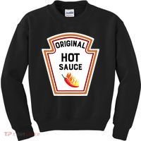Funny Group Condiments Halloween Costume Original Hot Sauce Kids Sweatshirt thumb 0