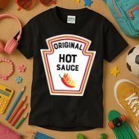 Funny Group Condiments Halloween Costume Original Hot Sauce Kids T-Shirt thumb 3