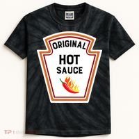 Funny Group Condiments Halloween Costume Original Hot Sauce Kids Tie-Dye T-Shirt thumb 0