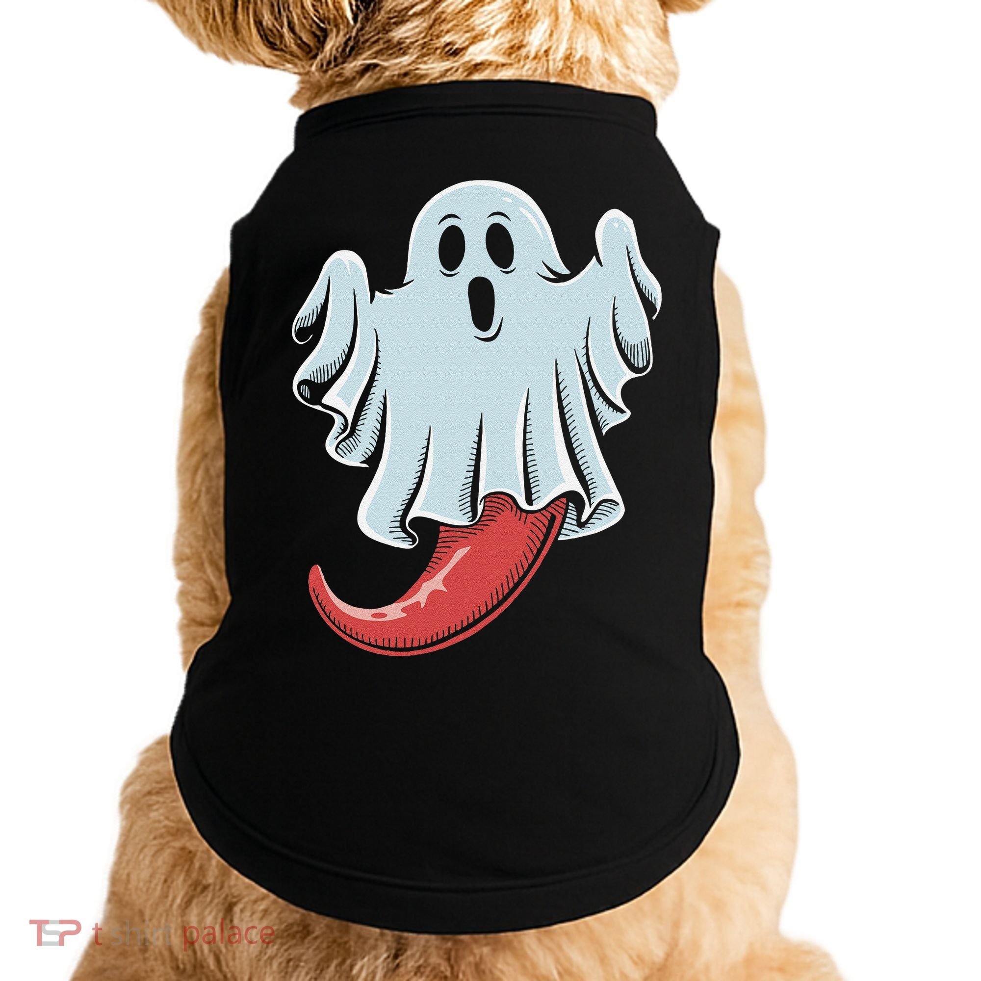 Funny Ghost Chili Pepper Lovers Spooky Halloween Doggie Tank