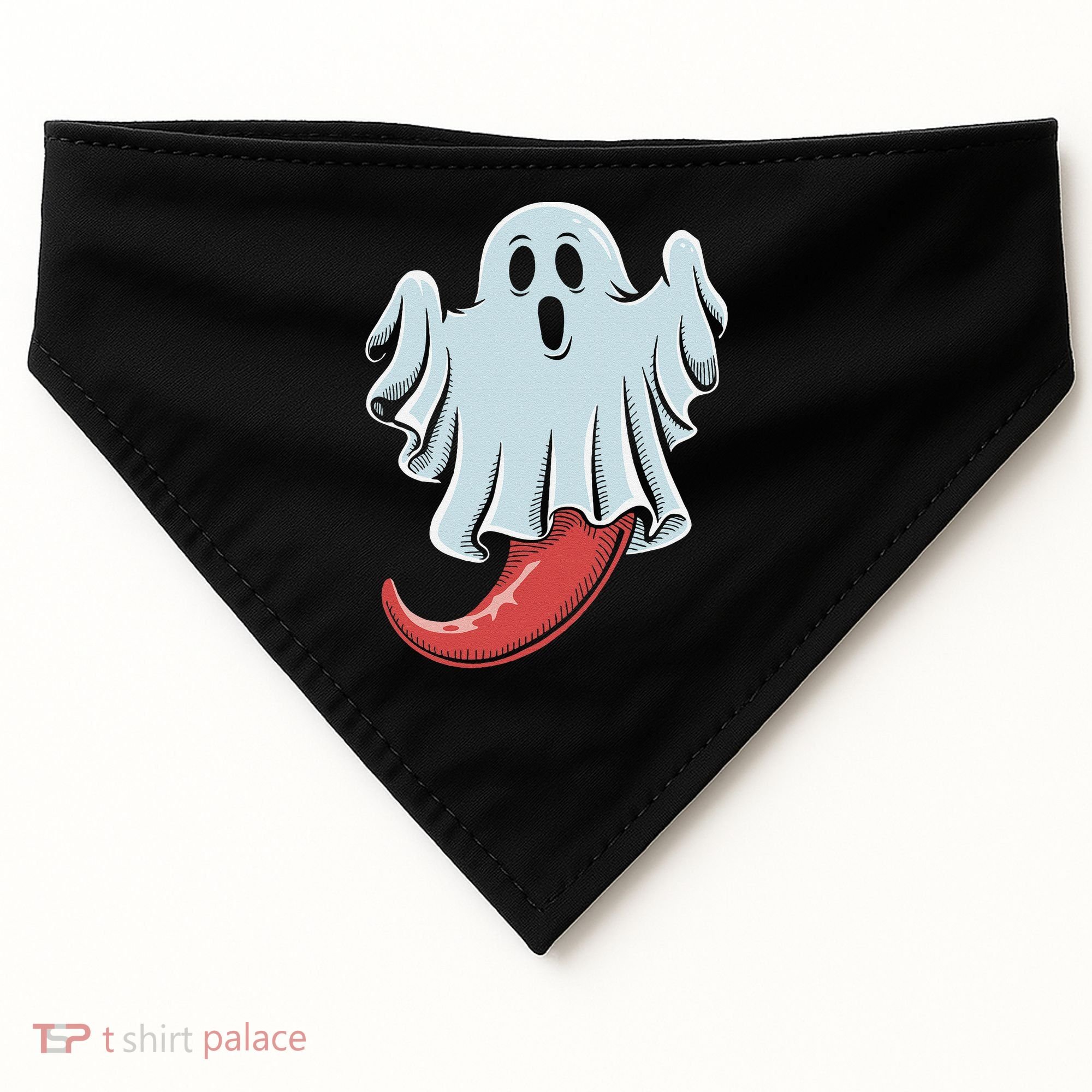 Funny Ghost Chili Pepper Lovers Spooky Halloween USA-Made Doggie Bandana