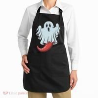 Funny Ghost Chili Pepper Lovers Spooky Halloween Apron thumb 2