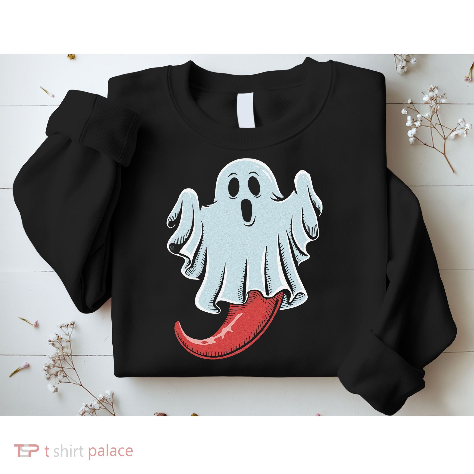 Funny Ghost Chili Pepper Lovers Spooky Halloween Sweatshirt