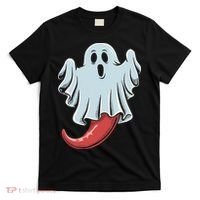 Funny Ghost Chili Pepper Lovers Spooky Halloween T-Shirt thumb 0