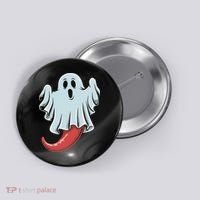 Funny Ghost Chili Pepper Lovers Spooky Halloween Button thumb 0