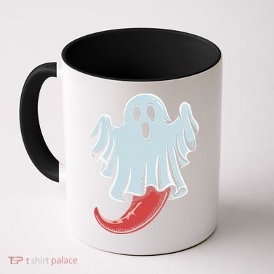 Funny Ghost Chili Pepper Lovers Spooky Halloween Coffee Mug
