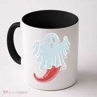 Funny Ghost Chili Pepper Lovers Spooky Halloween Coffee Mug thumb 0