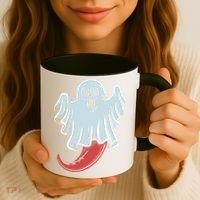 Funny Ghost Chili Pepper Lovers Spooky Halloween Coffee Mug thumb 3