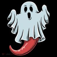 Funny Ghost Chili Pepper Lovers Spooky Halloween Coaster thumb 2