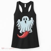 Funny Ghost Chili Pepper Lovers Spooky Halloween Women's Tank Top thumb 0