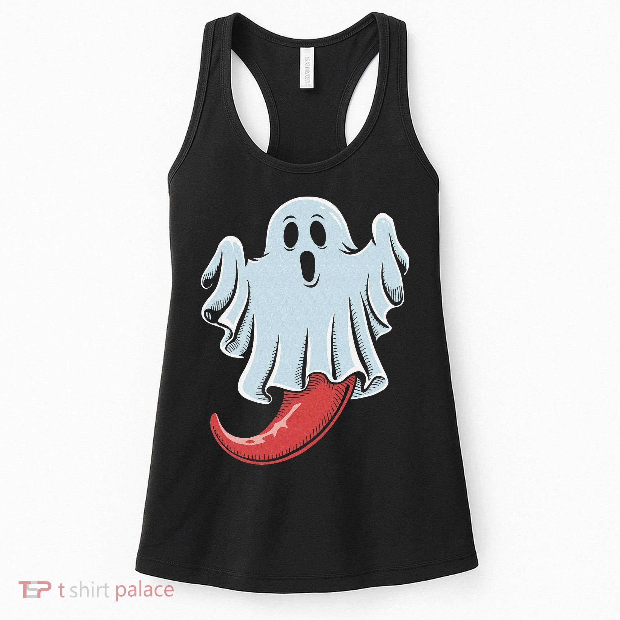 Funny Ghost Chili Pepper Lovers Spooky Halloween Women's Tank Top