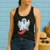 Funny Ghost Chili Pepper Lovers Spooky Halloween Women's Tank Top thumb 2
