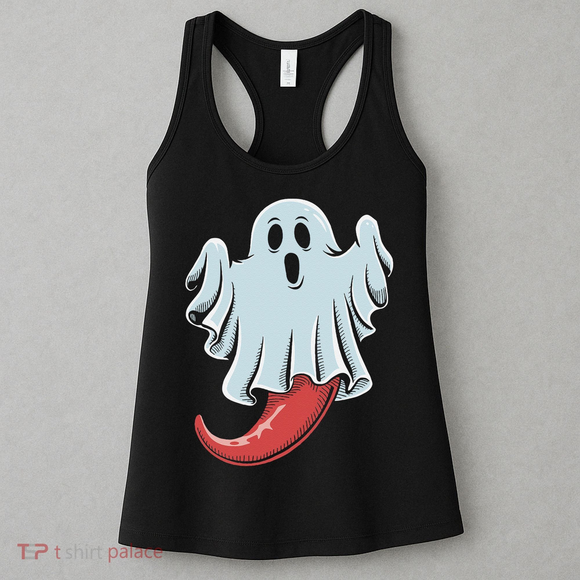 Funny Ghost Chili Pepper Lovers Spooky Halloween Women's Tank Top