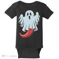 Funny Ghost Chili Pepper Lovers Spooky Halloween Baby Bodysuit thumb 0
