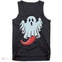 Funny Ghost Chili Pepper Lovers Spooky Halloween Tank Top thumb 0