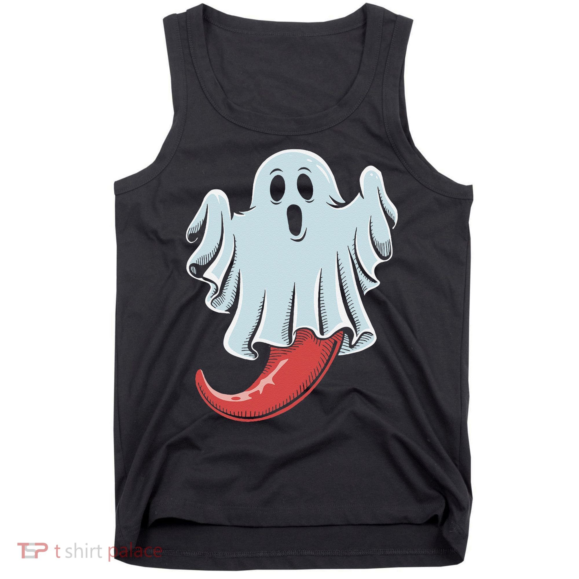 Funny Ghost Chili Pepper Lovers Spooky Halloween Tank Top