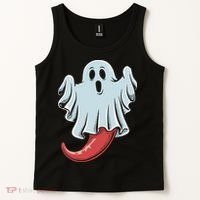 Funny Ghost Chili Pepper Lovers Spooky Halloween Tank Top thumb 2