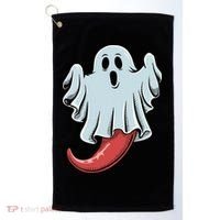 Funny Ghost Chili Pepper Lovers Spooky Halloween Golf Towel thumb 0