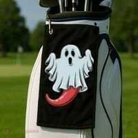 Funny Ghost Chili Pepper Lovers Spooky Halloween Golf Towel thumb 2