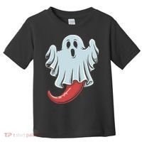 Funny Ghost Chili Pepper Lovers Spooky Halloween Toddler T-Shirt thumb 0