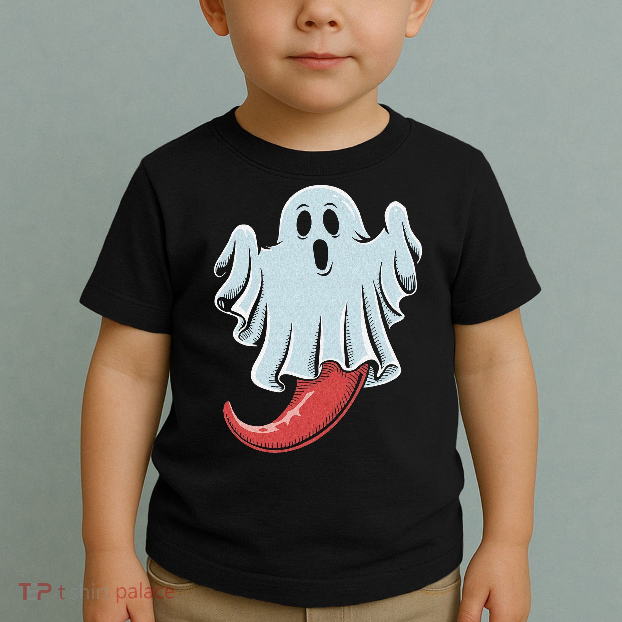 Funny Ghost Chili Pepper Lovers Spooky Halloween Toddler T-Shirt