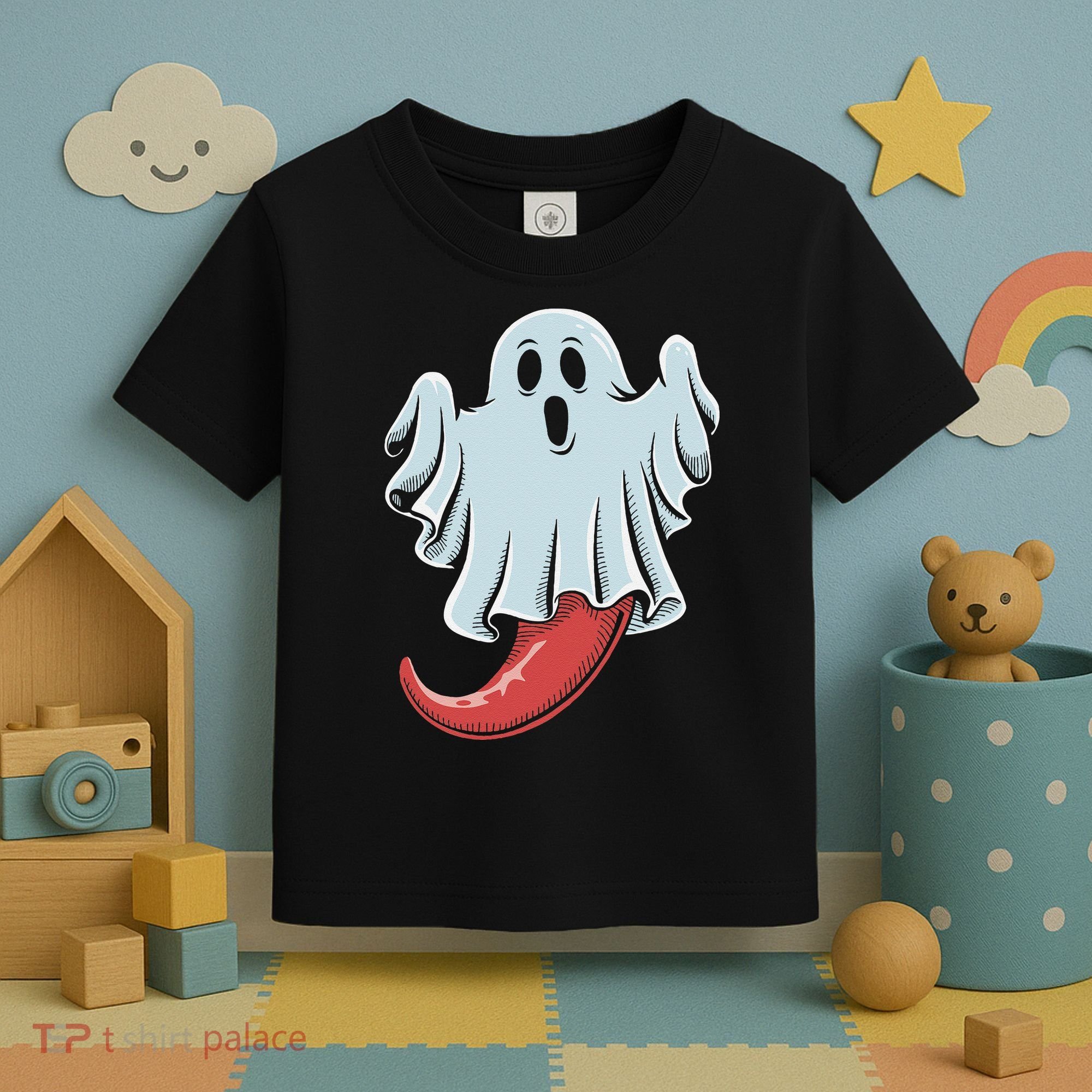 Funny Ghost Chili Pepper Lovers Spooky Halloween Toddler T-Shirt