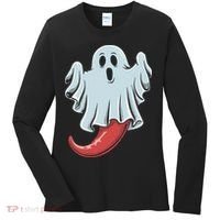 Funny Ghost Chili Pepper Lovers Spooky Halloween Women's Long Sleeve Shirt thumb 0