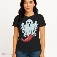 Funny Ghost Chili Pepper Lovers Spooky Halloween Women's T-Shirt thumb 4