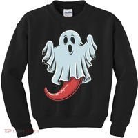 Funny Ghost Chili Pepper Lovers Spooky Halloween Kids Sweatshirt thumb 0