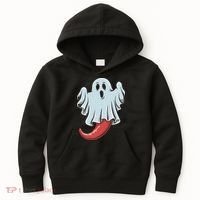 Funny Ghost Chili Pepper Lovers Spooky Halloween Kids Hoodie thumb 0