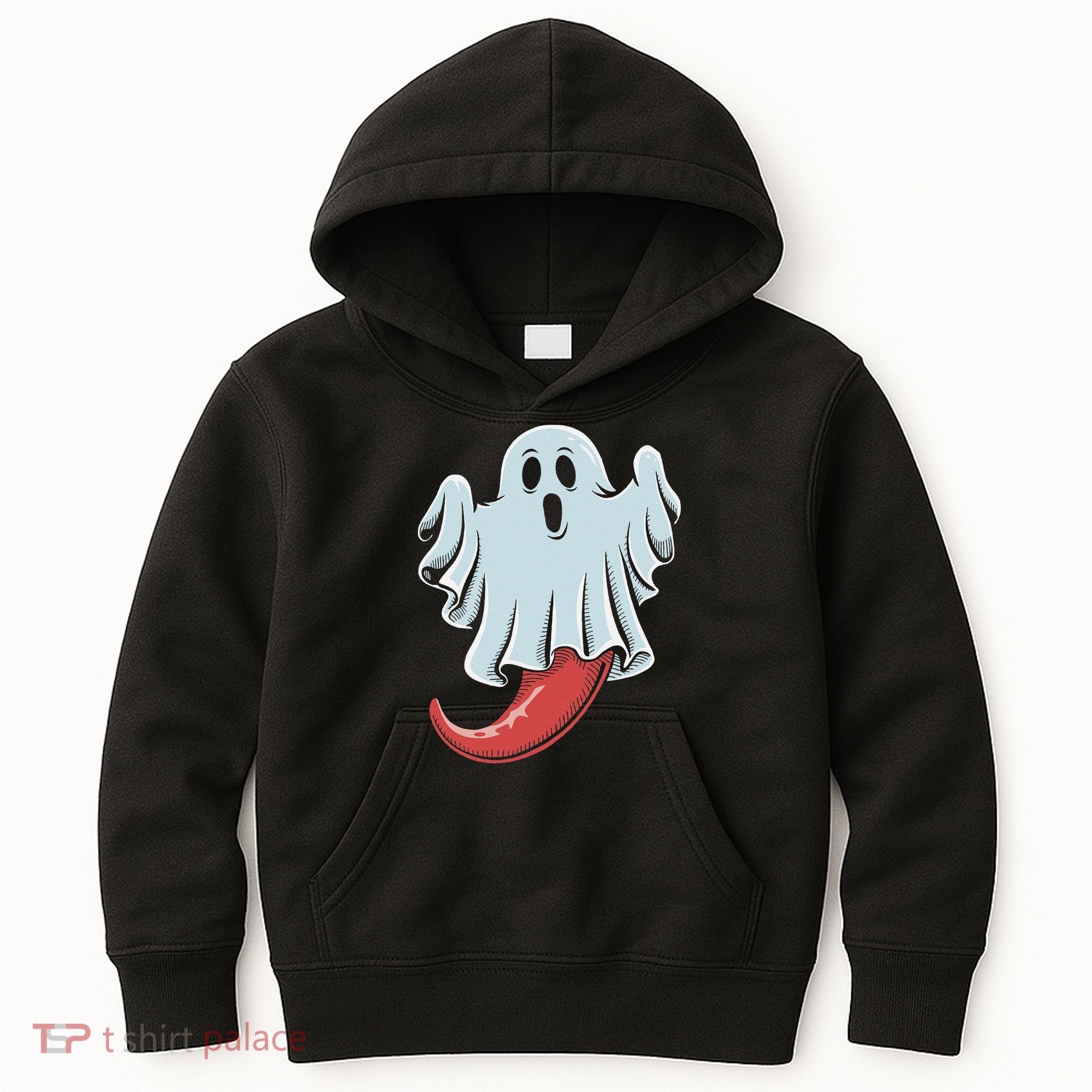 Funny Ghost Chili Pepper Lovers Spooky Halloween Kids Hoodie