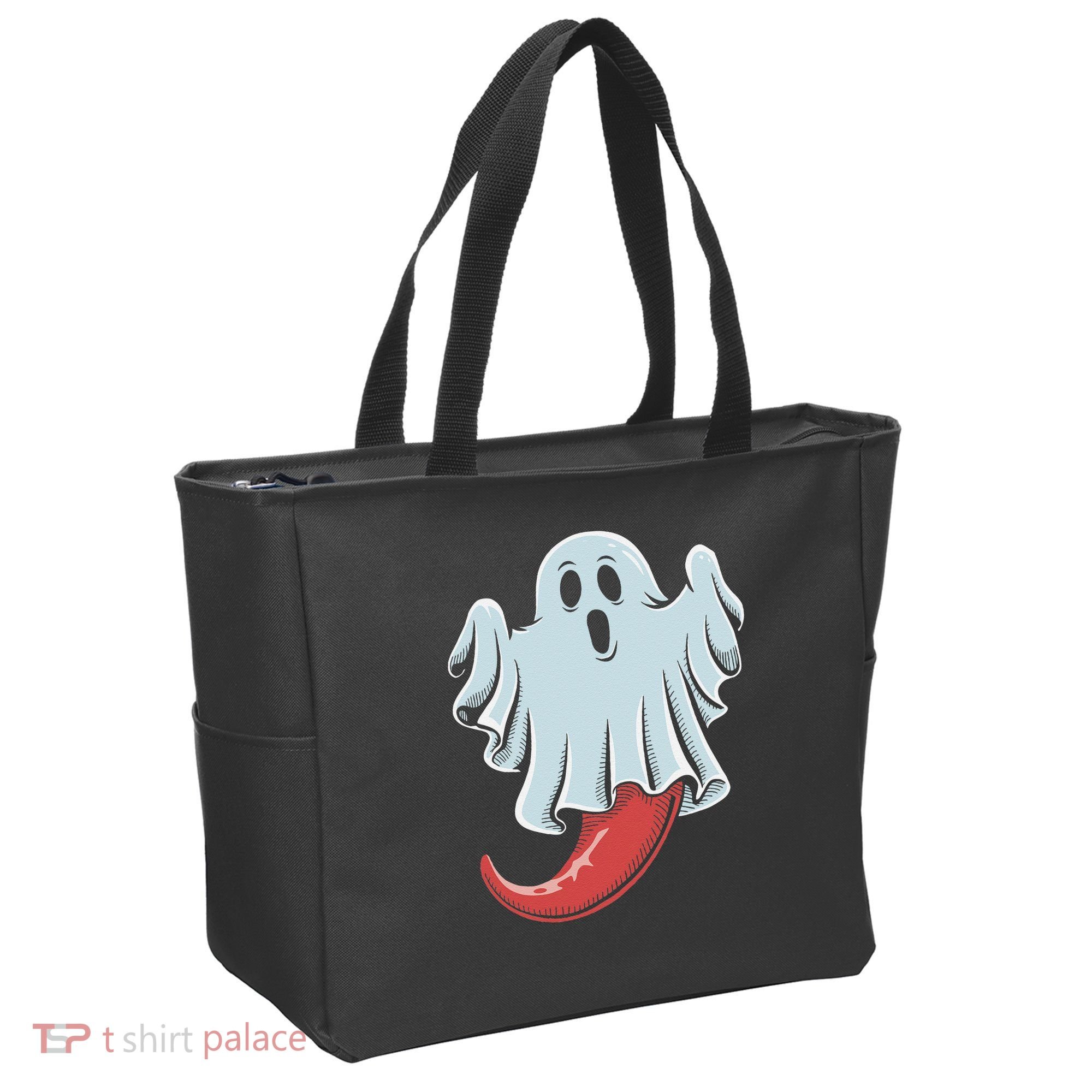 Funny Ghost Chili Pepper Lovers Spooky Halloween Tote Bag