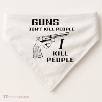 Funny Guns Dont Kill People I Do USA-Made Doggie Bandana thumb 0